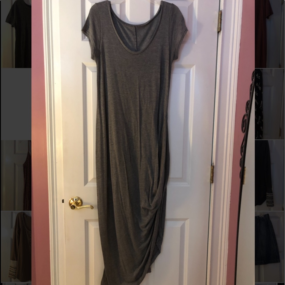 Gray Midi-Maxi Dress/High-Low